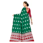 Women's Banarasi silk Saree with Blouse (Green, 5-6mtr)