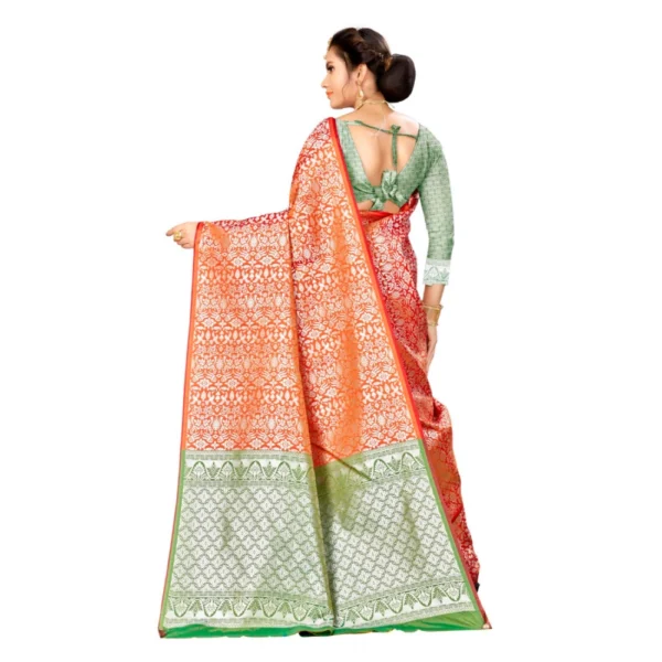 Women's Banarasi silk Saree with Blouse (Multi, 5-6mtr)