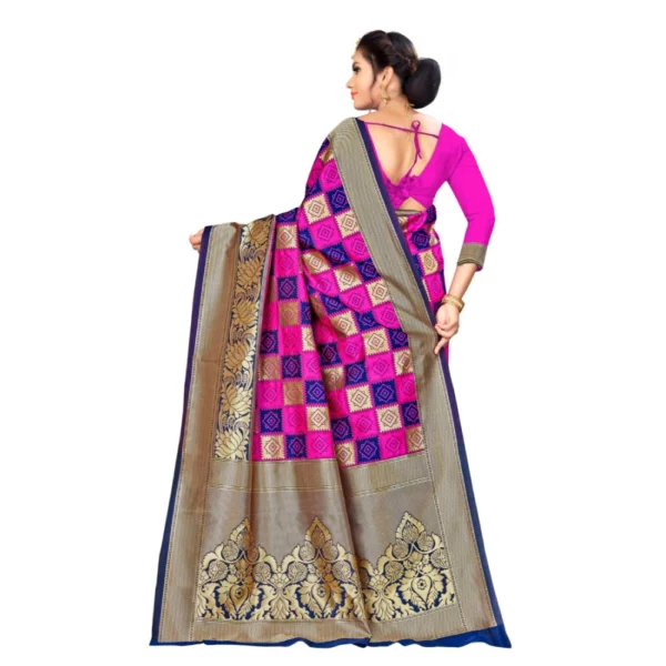 Women's Banarasi silk Saree with Blouse (Multi, 5-6mtr)