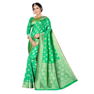 Women's Banarasi silk Saree with Blouse (Multi, 5-6mtr)