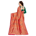 Women's Banarasi silk Saree with Blouse (Multi, 5-6mtr)