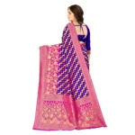 Women's Banarasi silk Saree with Blouse (Multi, 5-6mtr)