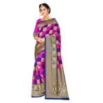 Women's Banarasi silk Saree with Blouse (Multi, 5-6mtr)