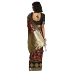 Women's Banarasi silk Saree with Blouse (Black, 5-6mtr)