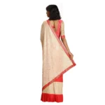 Women's Malai Saree with Blouse (Peach, 5-6mtr)