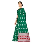 Women's Banarasi silk Saree with Blouse (Green, 5-6mtr)