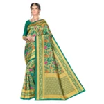 Women's Banarasi silk Saree with Blouse (Multi, 5-6mtr)