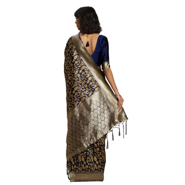 Women's Banarasi silk Saree with Blouse (Multi, 5-6mtr)