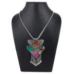 Onyx Stone Designer Oxidized Silver Necklace