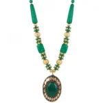 Fashion Handmade Green Beads Necklace with Earrings Set