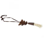 High Finished Brown Wooden Tibetan Style Beads Necklace