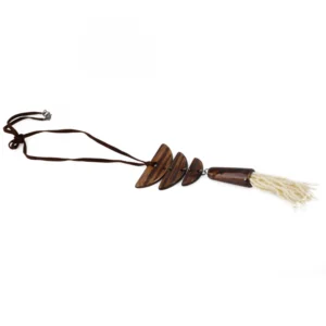 High Finished Brown Wooden Tibetan Style Beads Necklace