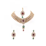 Designer Kundan Necklace Set with Earrings