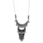Antique Tribal Oxidized Boho Afgani Silver Necklace