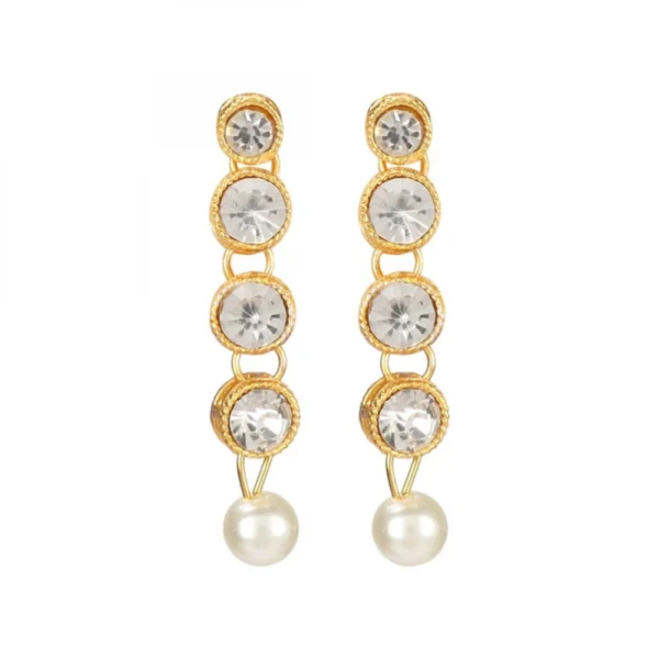 Pearl Traditional Gold Plated Kundan Necklace Set with Maang Tikka