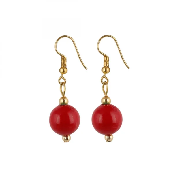 Tibetan Style Handmade Red Beads Necklace with Earrings Set