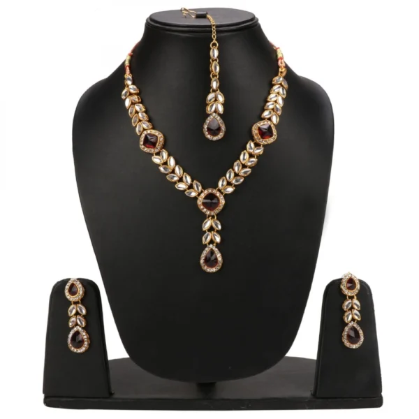 Gold Plated Kundan Necklace Set