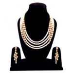 Designer Four Layer Pearl Kundan Necklace Set