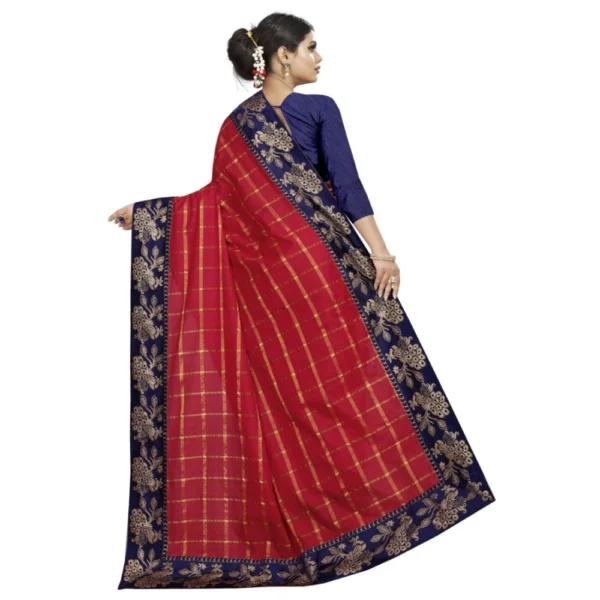 Women's Panetar Silk Saree with Blouse (Red,5-6 mtrs)