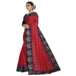 Women's Panetar Silk Saree with Blouse (Red,5-6 mtrs)