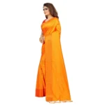 Women's Sana Silk Saree with Blouse (Orange,5-6 mtrs)
