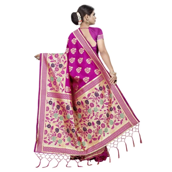 Women's Kota Banarasi Silk Saree with Blouse (Pink,5-6 mtrs)