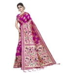Women's Kota Banarasi Silk Saree with Blouse (Pink,5-6 mtrs)