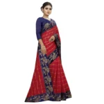 Women's Panetar Silk Saree with Blouse (Red,5-6 mtrs)
