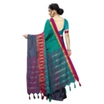 Women's Polyster Cotton Saree with Blouse (RamaPink,5-6 mtrs)
