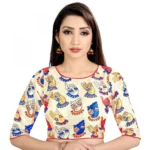 Women's Satin Silk, Inner-Cotton Full Stitched Padded Blouse (Hand)