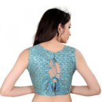 Women's Satin Silk, Inner-Cotton Full Stitched Padded Blouse (Keri Dudhiya)