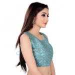 Women's Satin Silk, Inner-Cotton Full Stitched Padded Blouse (Keri Dudhiya)