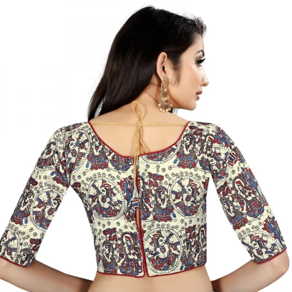 Women's Satin Silk, Inner-Cotton Full Stitched Padded Blouse (Ravan)