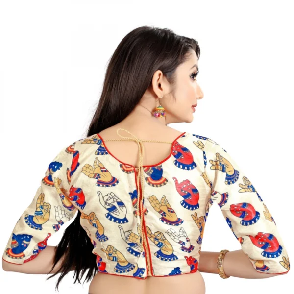 Women's Satin Silk, Inner-Cotton Full Stitched Padded Blouse (Hand)