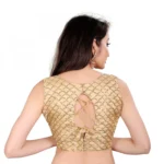 Women's Satin Silk, Inner-Cotton Full Stitched Padded Blouse (Keri Gold)