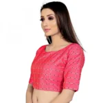 Women's Brocade, Inner-Cotton Full Stitched Padded Blouse (Gajri )