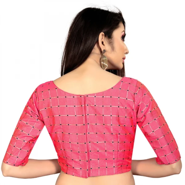 Women's Brocade, Inner-Cotton Full Stitched Padded Blouse (Gajri )