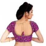 Women's Satin Silk, Inner-Cotton Full Stitched Padded Blouse (Wine)