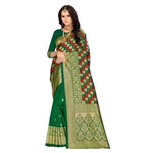 Women's Banarasi Silk Saree (Multi, 5-6mtrs)