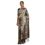 Women's Banarasi Silk Saree (Neavy blue, 5-6mtrs)