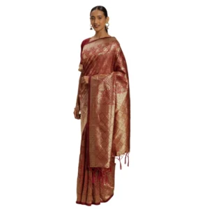 Women's Banarasi Silk Saree (Red, 5-6mtrs)