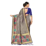 Women's Banarasi Silk Saree (Neavy blue, 5-6mtrs)