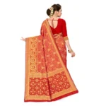 Women's Banarasi Silk Saree (Red, 5-6mtrs)