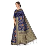 Women's Banarasi Silk Saree (Navy blue, 5-6mtrs)