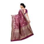 Women's Jacquard Silk Saree With Blouse (Wine,6-3 Mtrs)