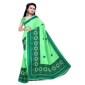 Women's Georgette Saree With Blouse (Green,6-3 Mtrs)