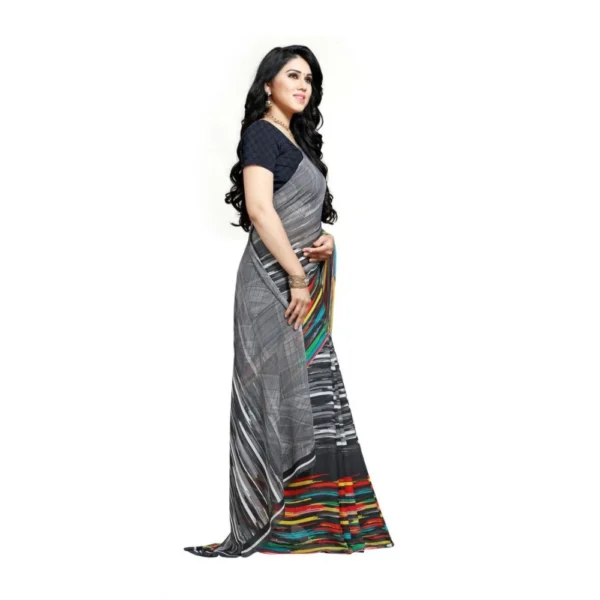 Women's Georgette Saree(Black,5-6 Mtrs)