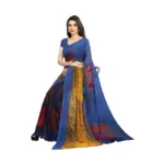 Women's Georgette Saree(Blue,5-6 Mtrs)