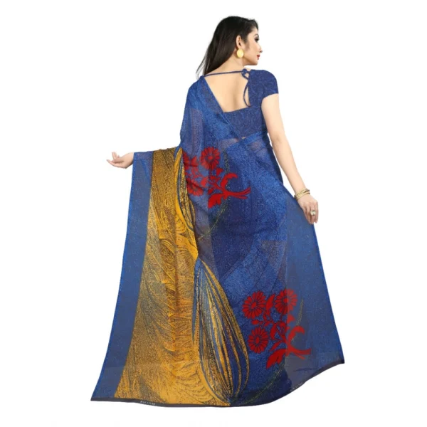 Women's Georgette Saree(Blue,5-6 Mtrs)