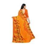 Women's Georgette Saree(Yellow,5-6 Mtrs)